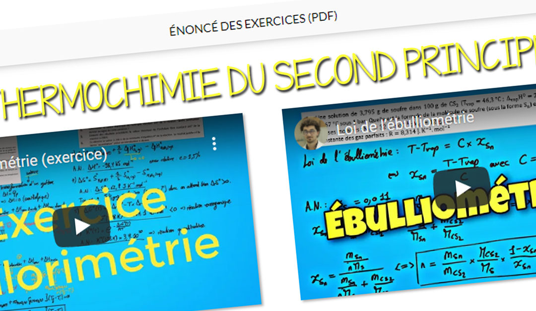 Thermochimie du second principe (Exercices)
